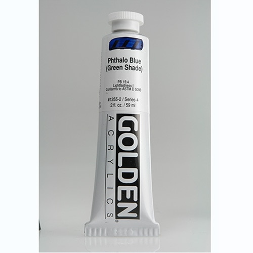 Golden, Heavy Body, Acrylic, Paint, 2oz, Phthalo Blue (Green Shade)